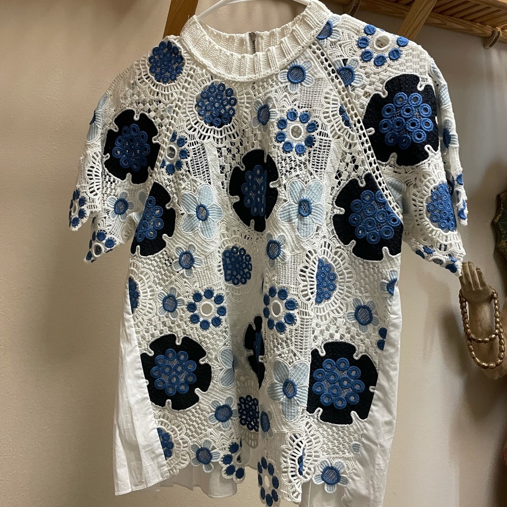 SEA knitted blouse, crochet top